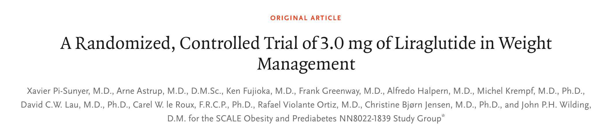 The medical study document relating to Saxenda.