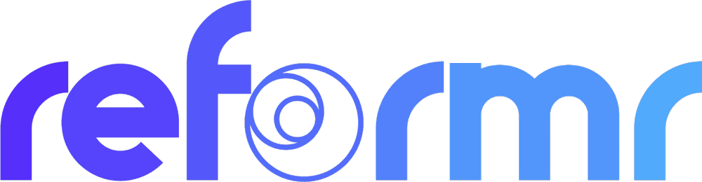 Coloured version of Reformr text logo.